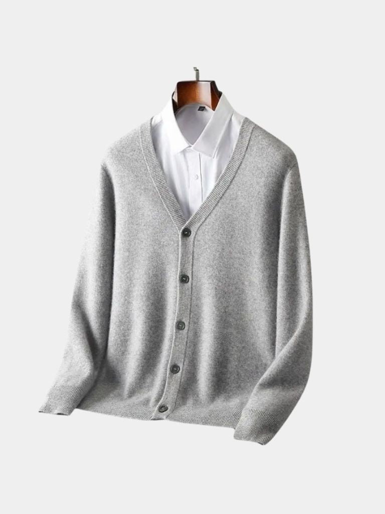 100% Merino Wol V-Hals Gebreide Cardigan Trui