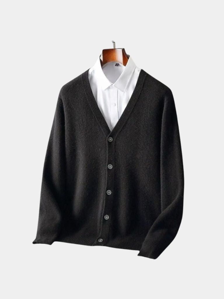 100% Merino Wol V-Hals Gebreide Cardigan Trui