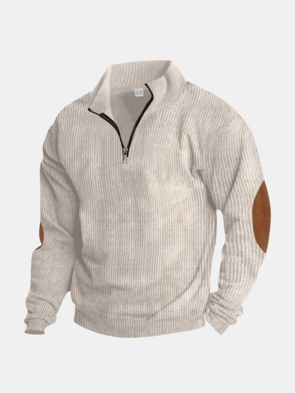 Hoge Kraag Kwart Rits Corduroy Pullover