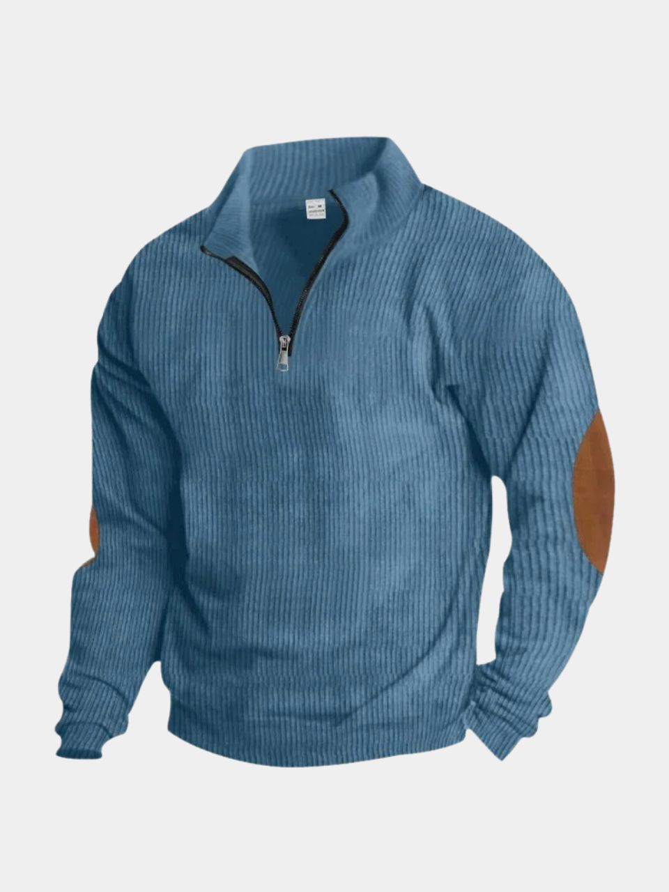 Hoge Kraag Kwart Rits Corduroy Pullover