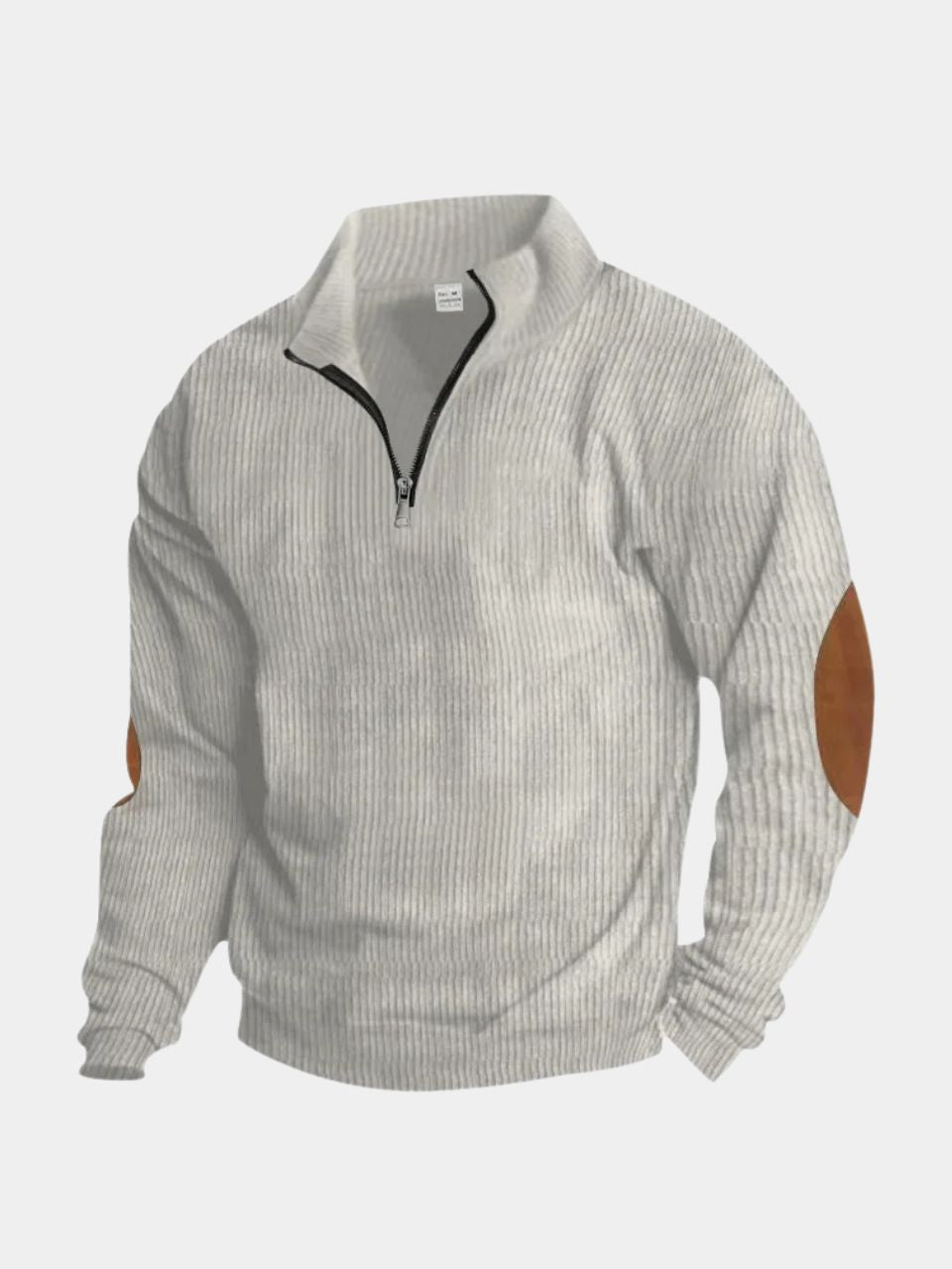 Hoge Kraag Kwart Rits Corduroy Pullover