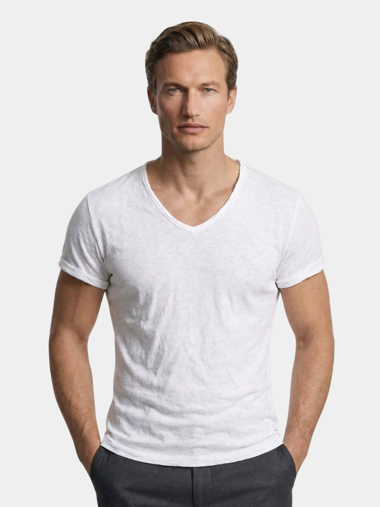 Albo Classic Linnen V-Hals T-Shirt