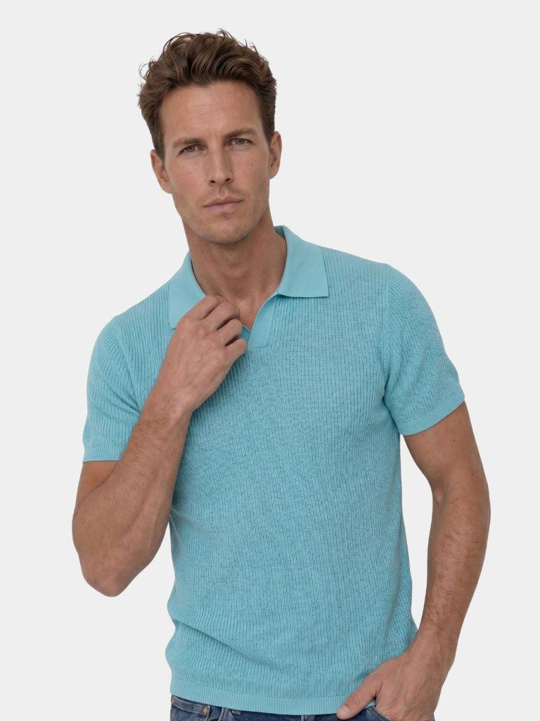 Casual Knitted Polo Shirt zonder Knopen