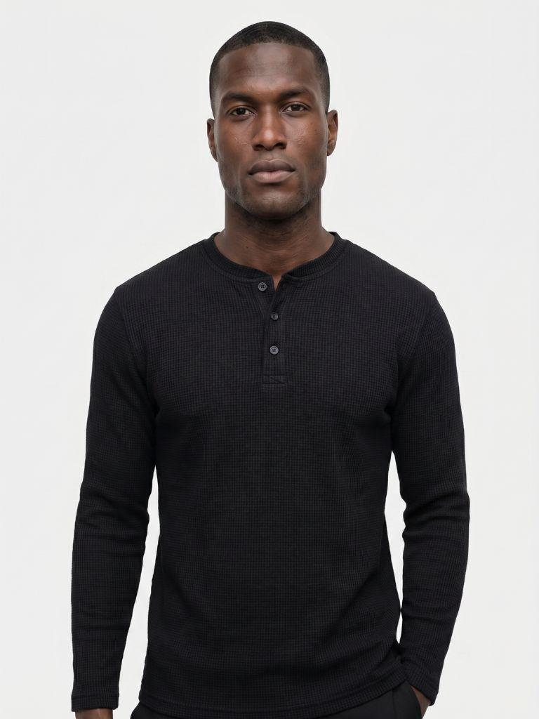 Latitude Geribbelde Henley