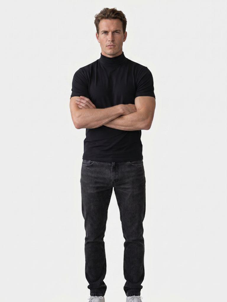 Effen Casual Turtle Neck T-Shirt