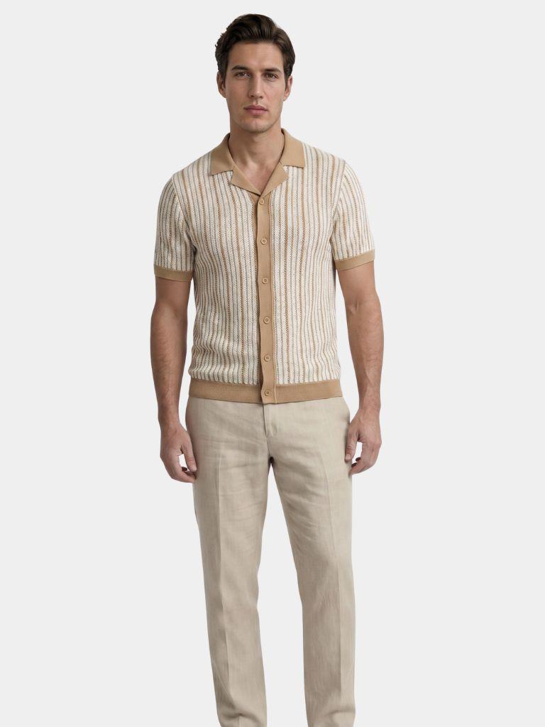 Gestreepte Gebreide Poloshirt