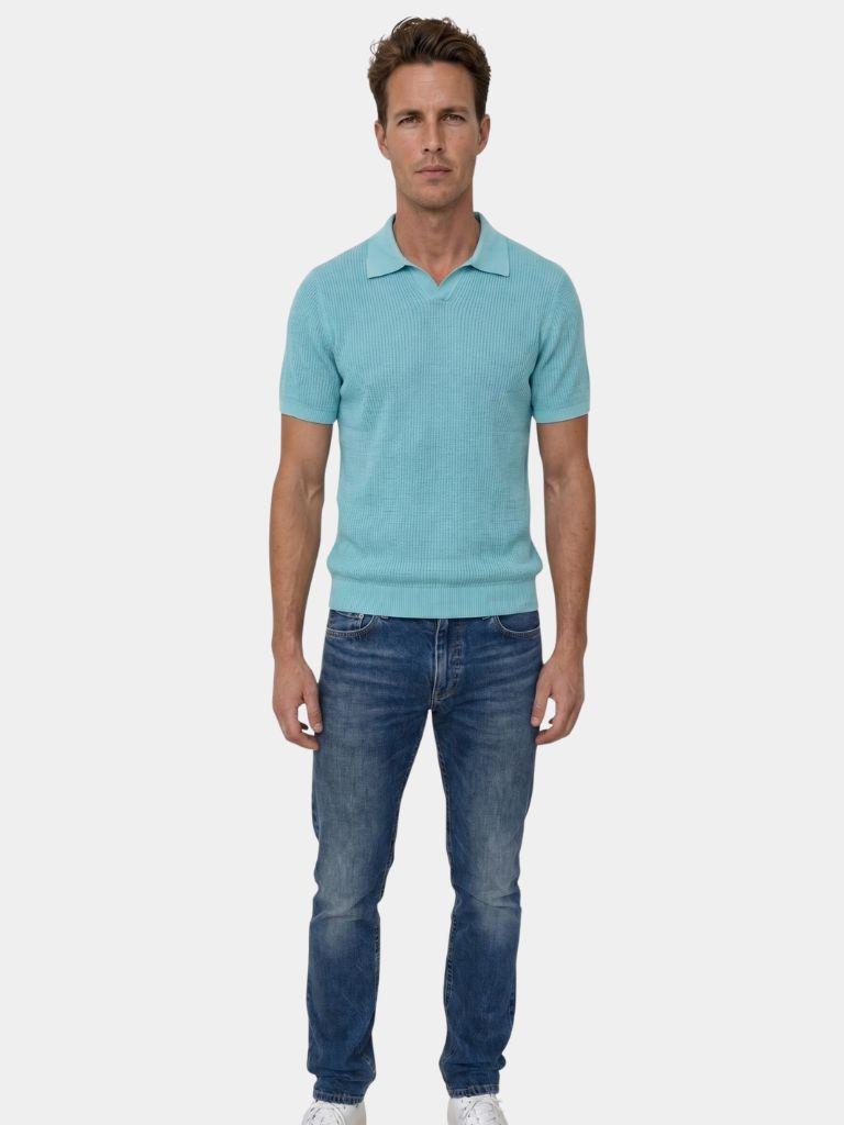 Casual Knitted Polo Shirt zonder Knopen