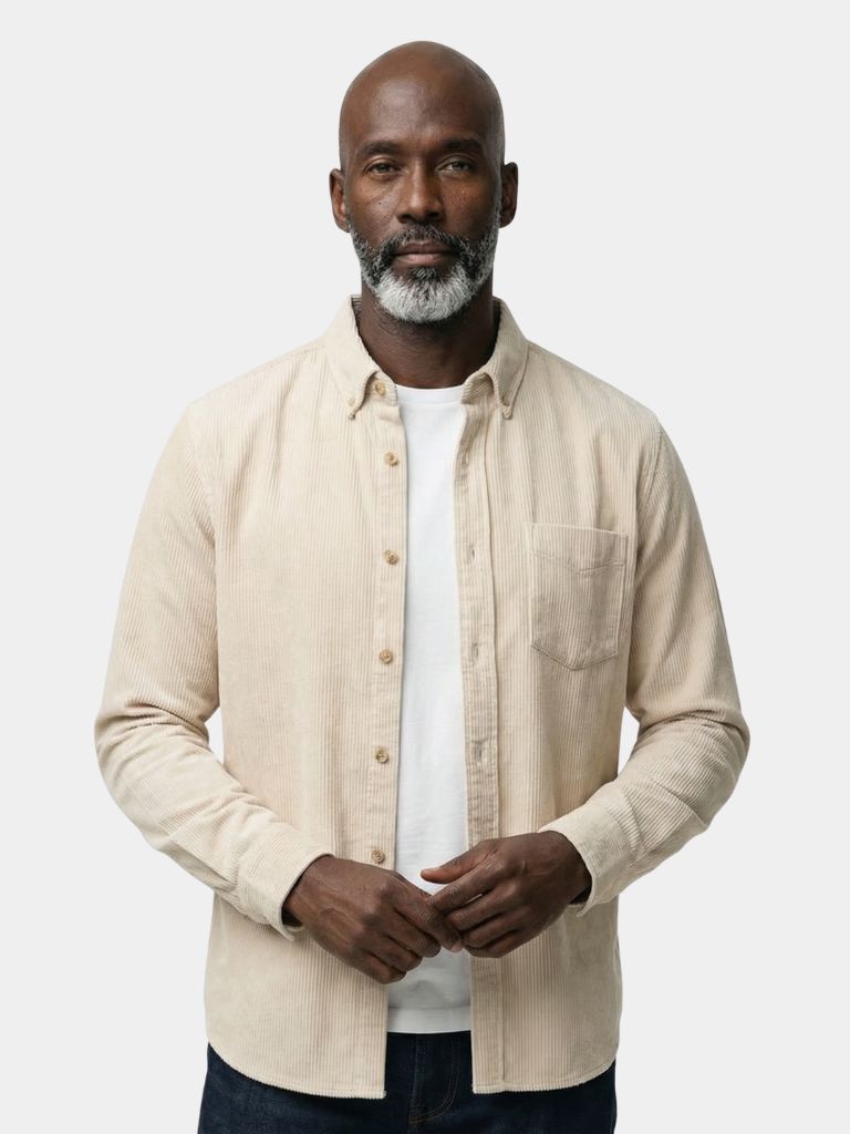 Casual Effen Corduroy Overhemd