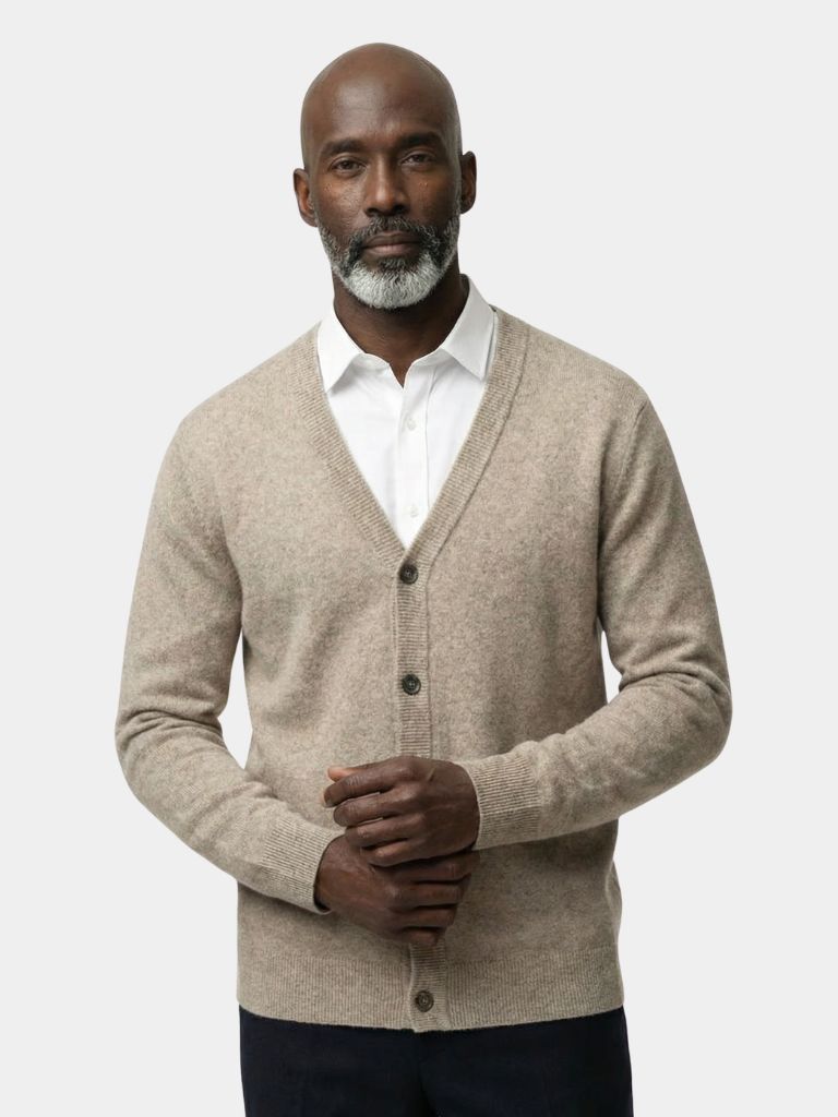100% Merino Wol V-Hals Gebreide Cardigan Trui