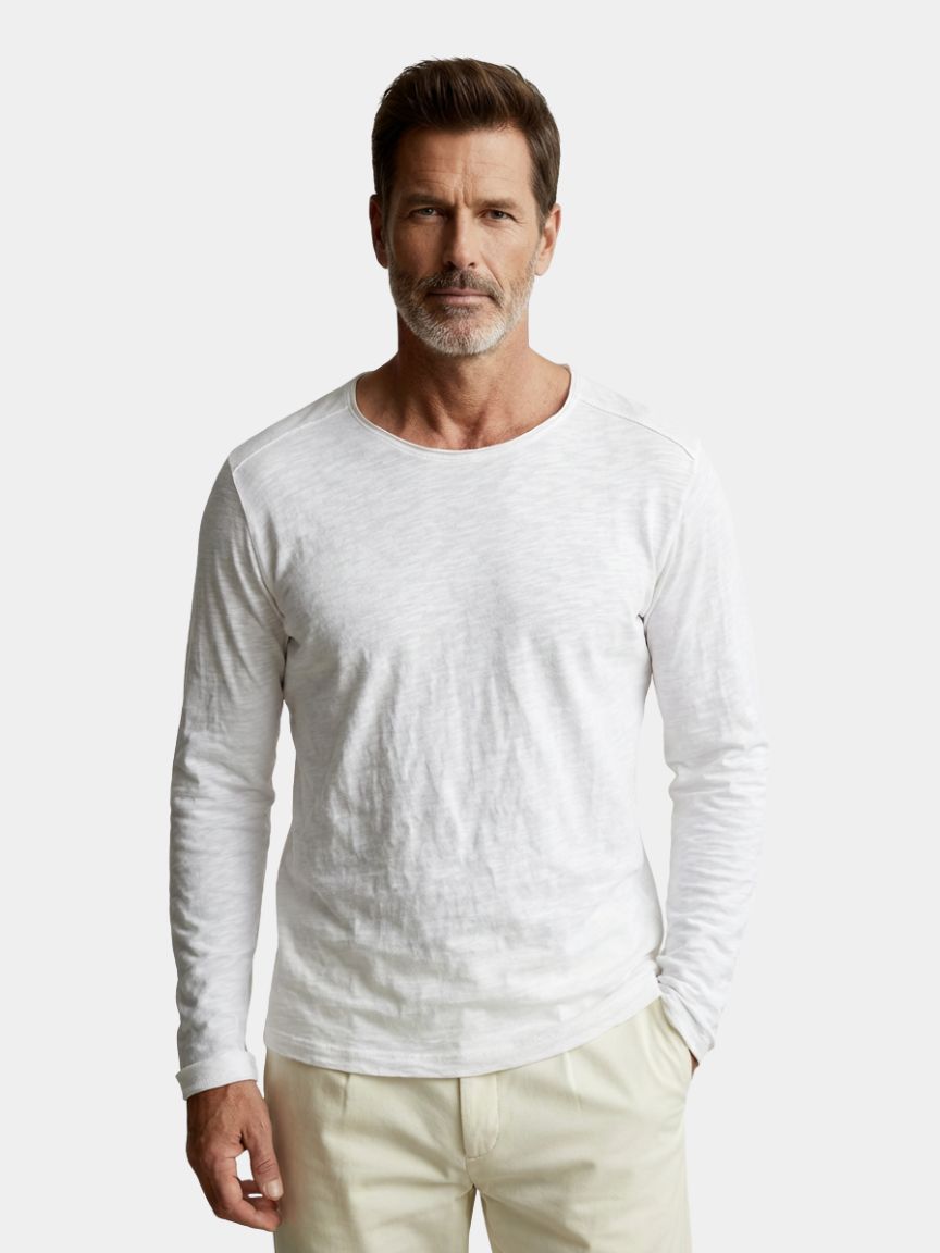 Essentiële Vintage Katoenen Langsleeve T-shirt