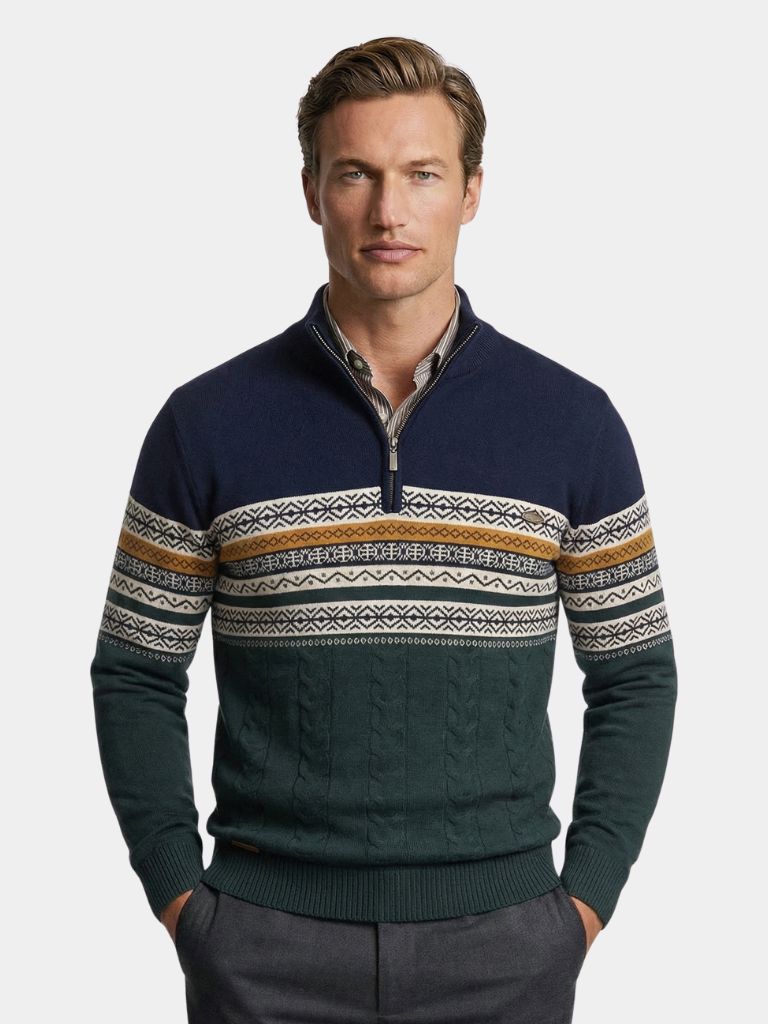 Half Zip Gebreide Pullover Trui