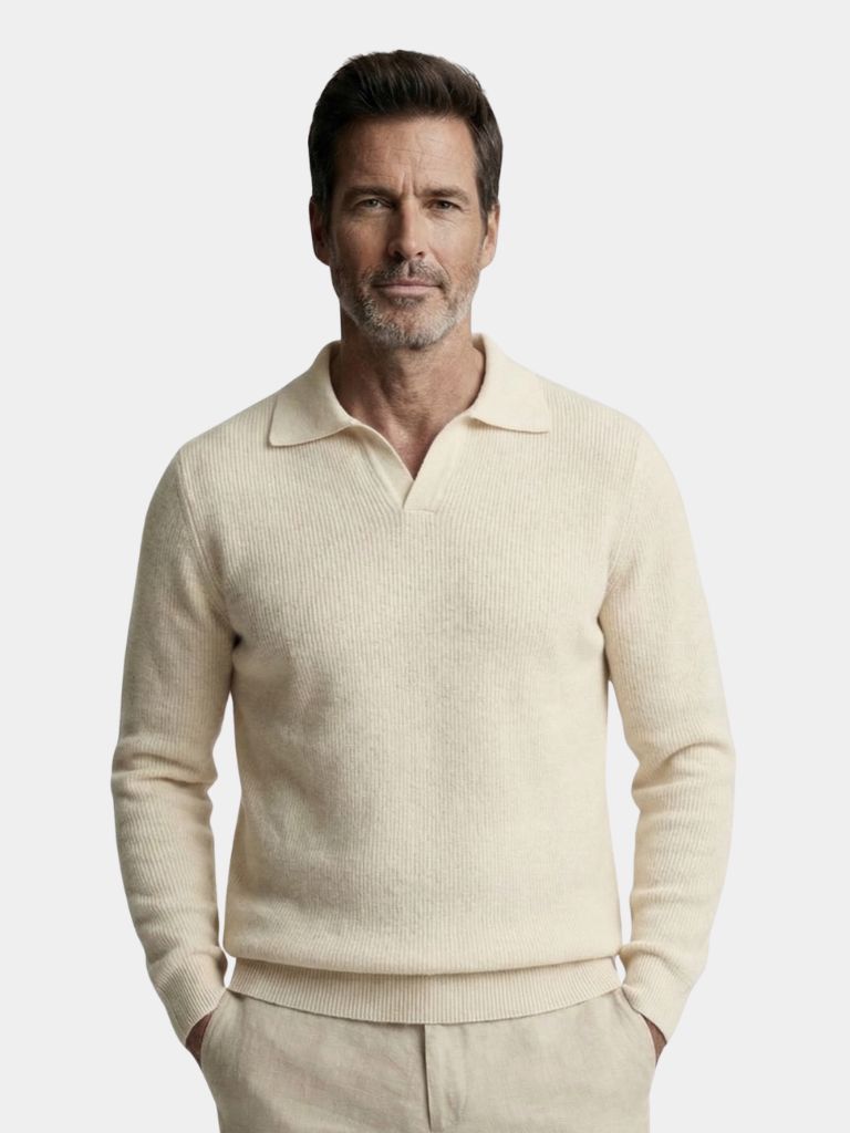 Essentiële V-Hals Polo Pullover