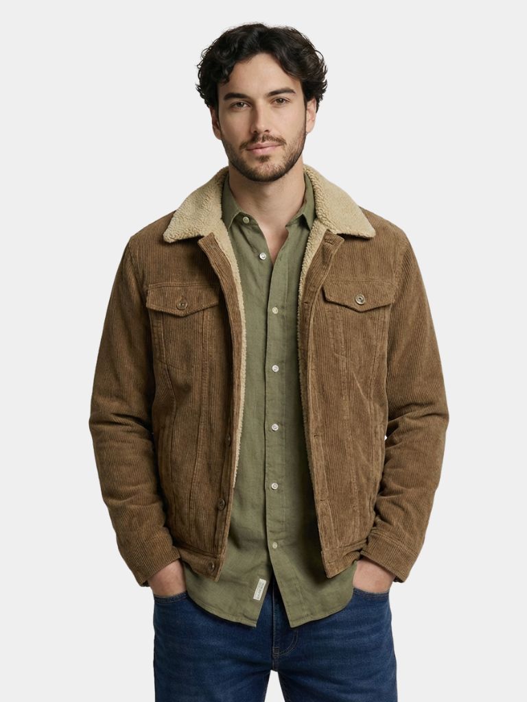 Minimalistische Vintage Corduroy Jas