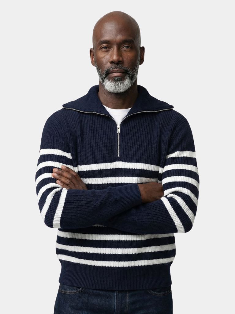 Casual Gestreepte Zip Up Sweater