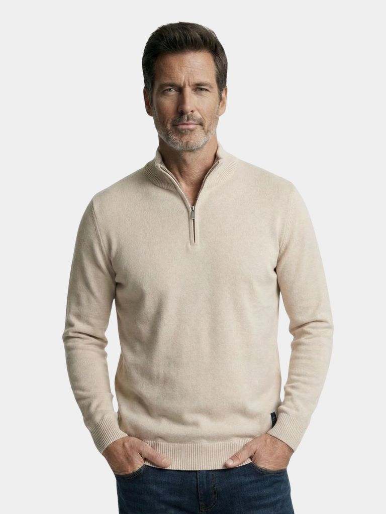 Half Zip Breigoed Effen Kleur Cardigan Trui