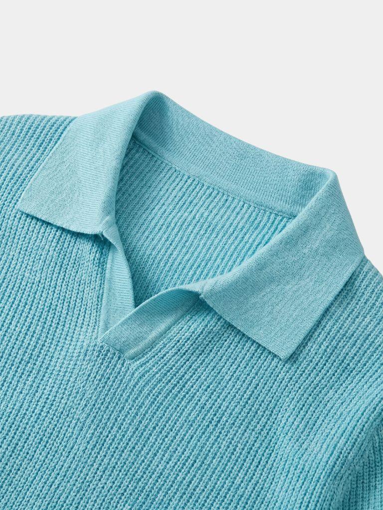 Casual Knitted Polo Shirt zonder Knopen