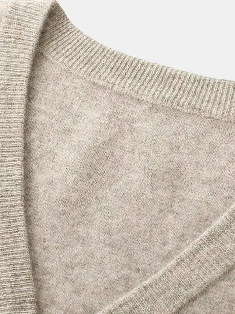 100% Merino Wol V-Hals Gebreide Cardigan Trui