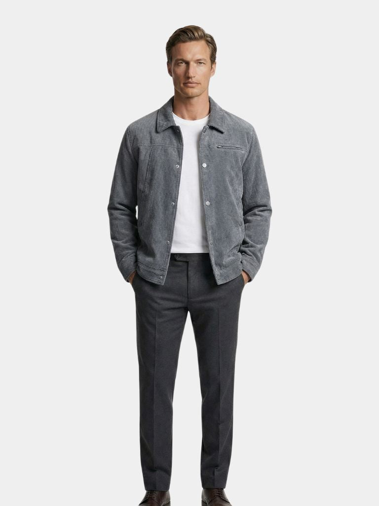 Minimalistische Corduroy Sherpa Jas