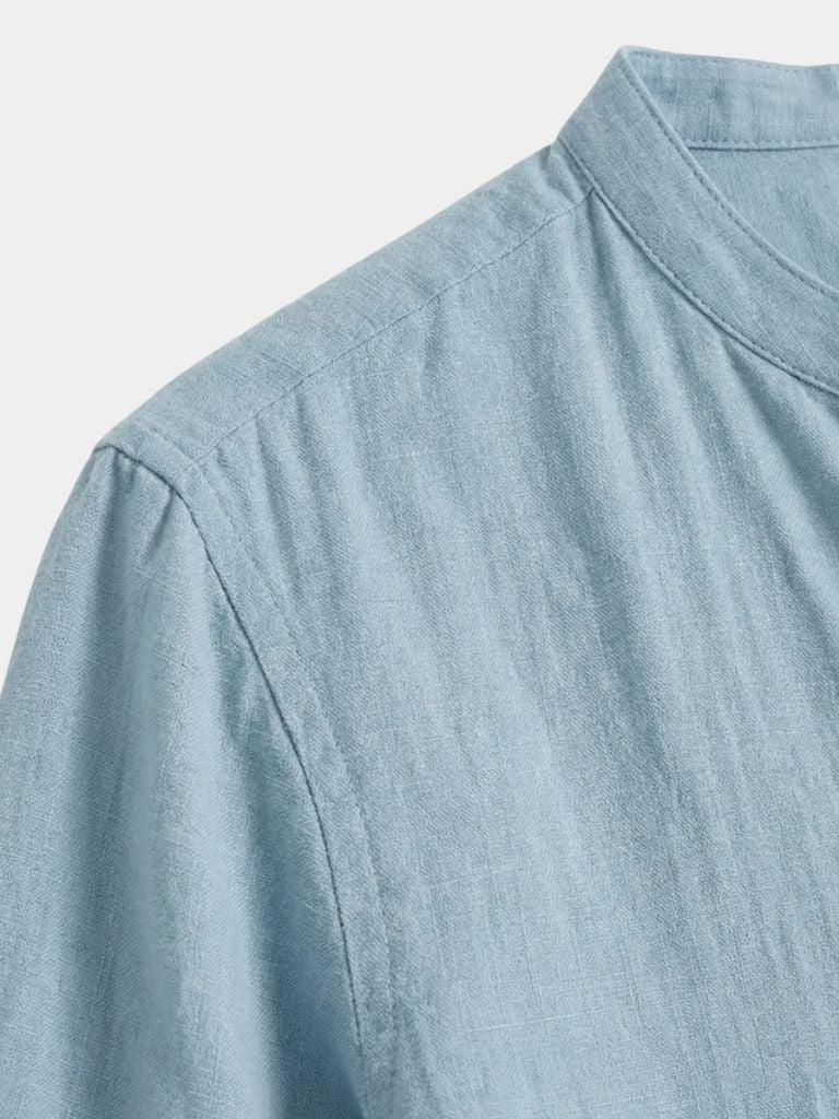 Casual Henley Nek Lange Mouwen T-Shirt