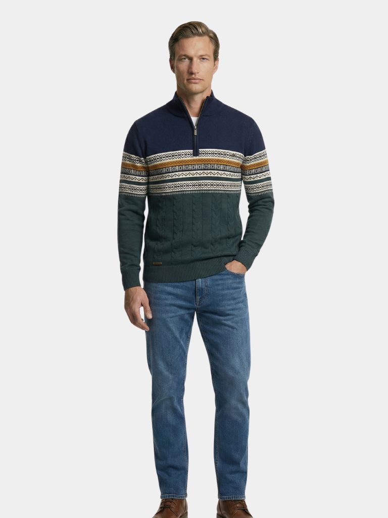 Half Zip Gebreide Pullover Trui