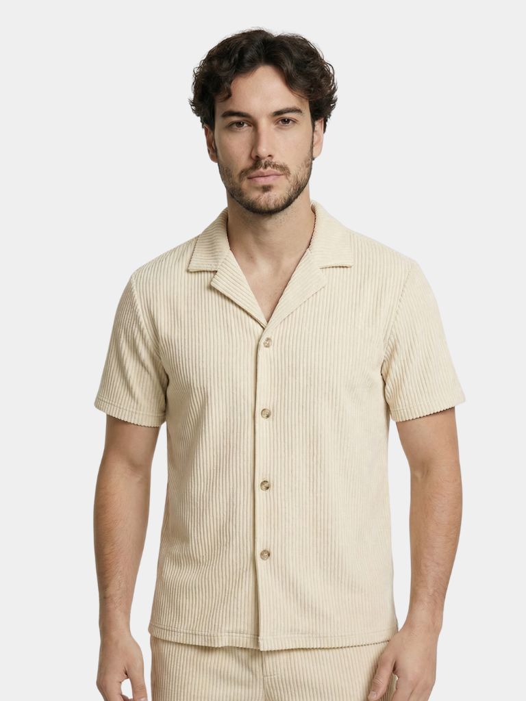 Minimalistische Corduroy Set Shorts en Shirt
