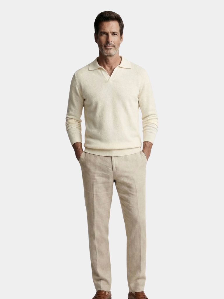 Essentiële V-Hals Polo Pullover