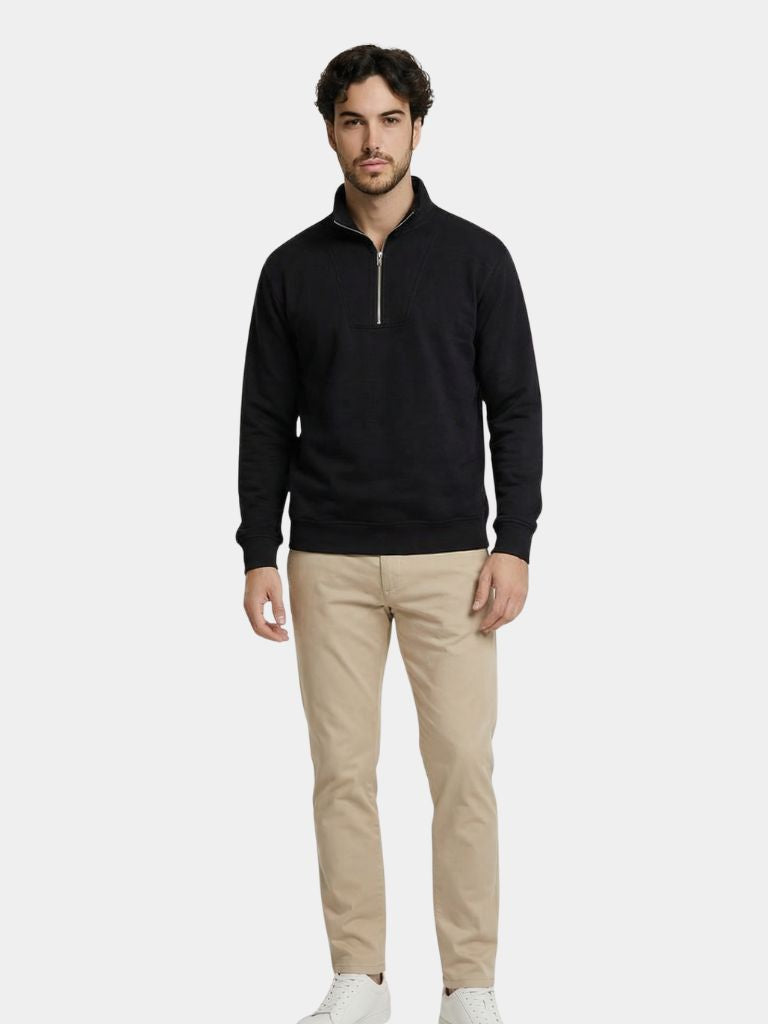 Zip Zwarte Revers Sport Sweatshirt