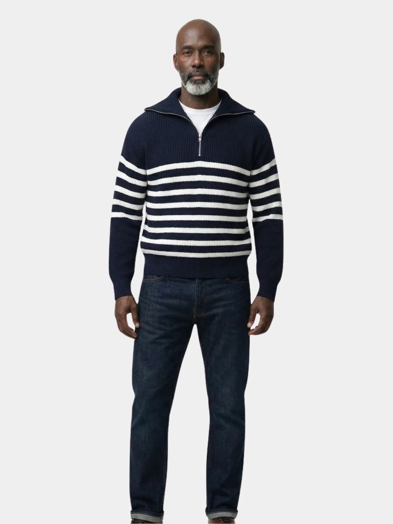 Casual Gestreepte Zip Up Sweater
