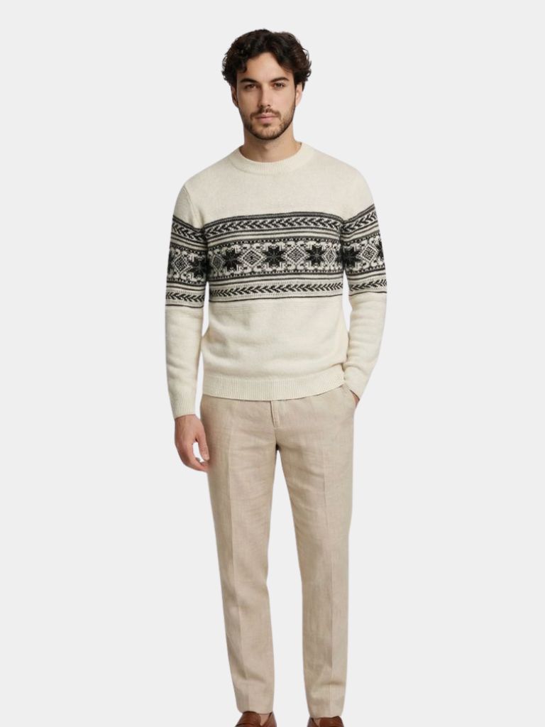 100% Wol Fair Isle Pullover Trui