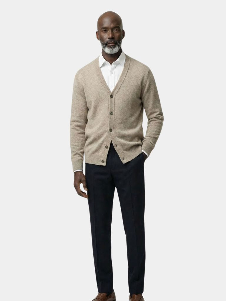 100% Merino Wol V-Hals Gebreide Cardigan Trui