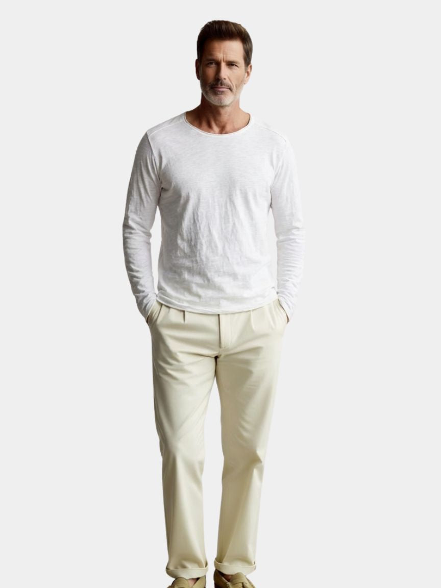 Essentiële Vintage Katoenen Langsleeve T-shirt