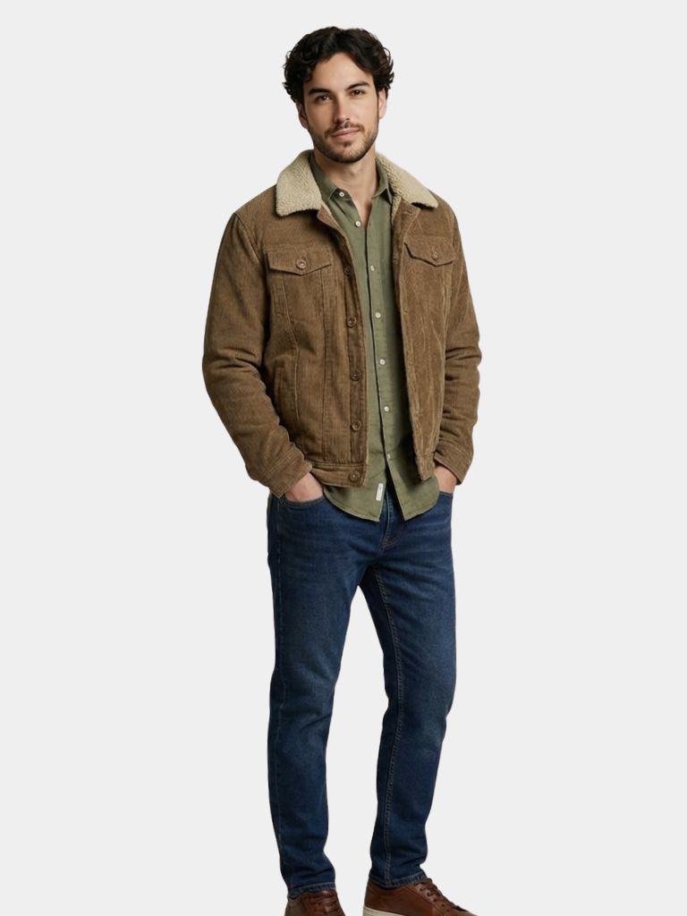 Minimalistische Vintage Corduroy Jas