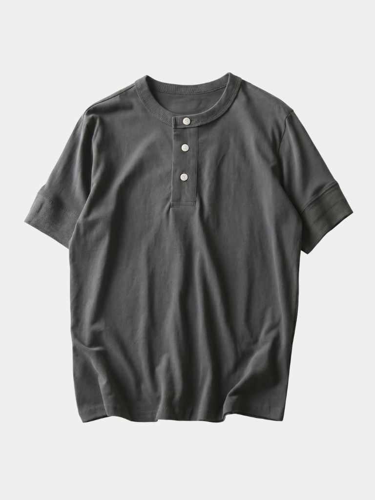 Pure Katoenen Henley T-Shirt