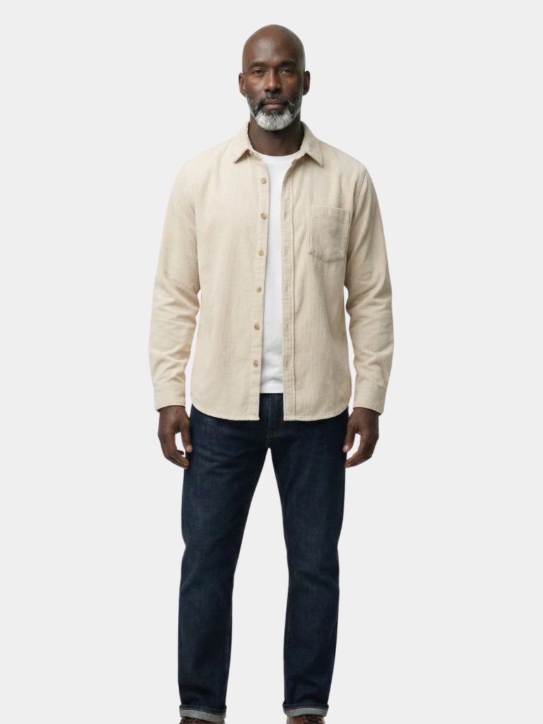 Casual Effen Corduroy Overhemd