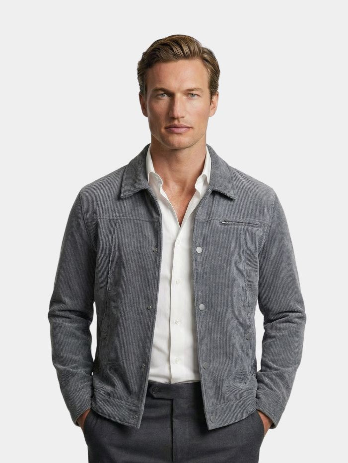 Minimalistische Corduroy Sherpa Jas