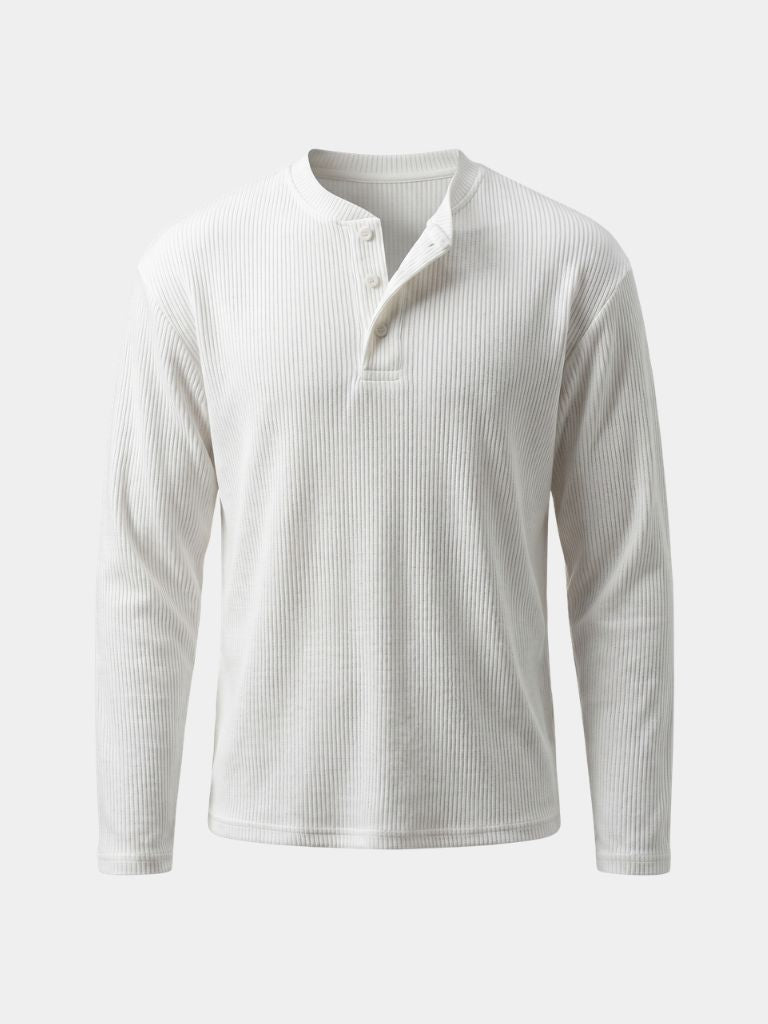 Latitude Geribbelde Henley