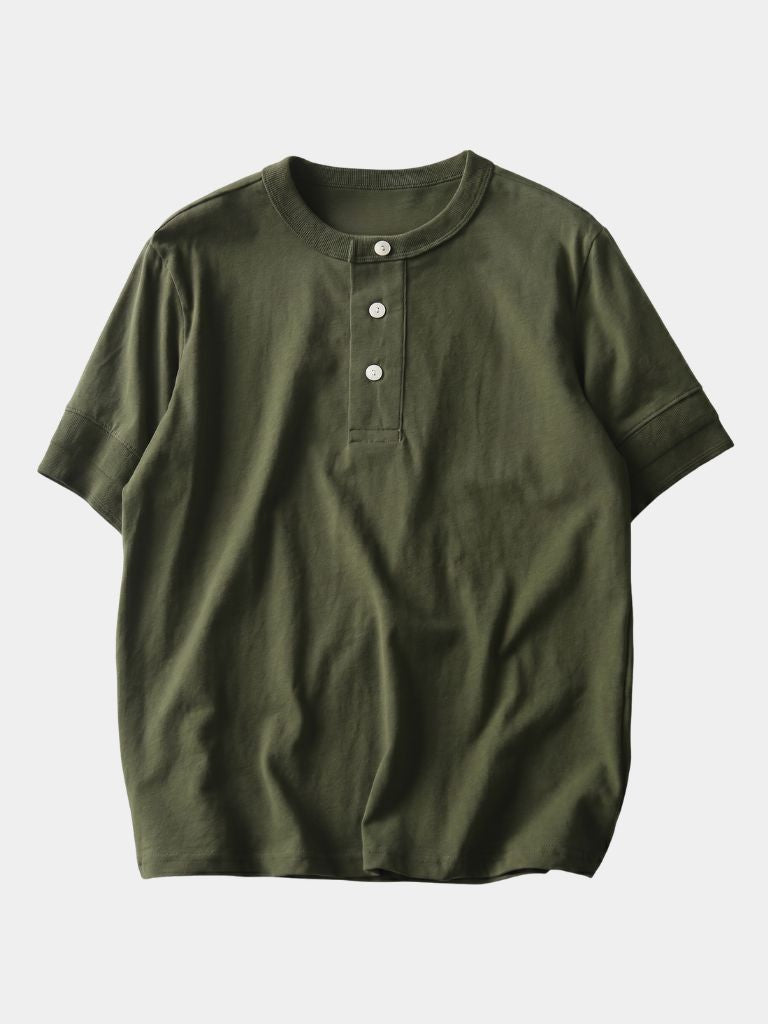 Pure Katoenen Henley T-Shirt