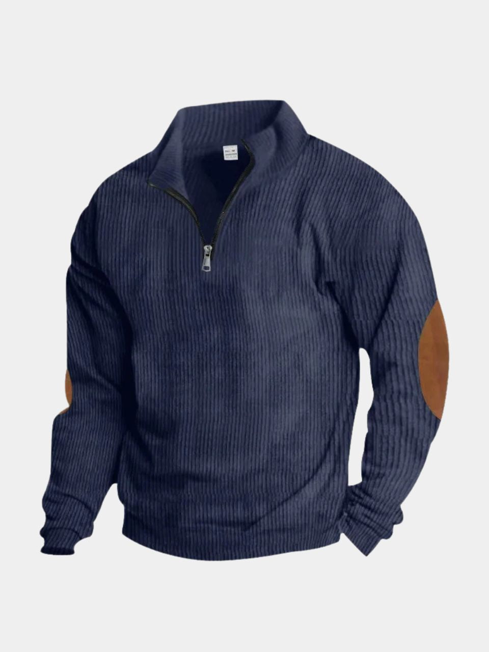 Hoge Kraag Kwart Rits Corduroy Pullover