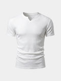 Precisie Geribbelde Muscle T-Shirt