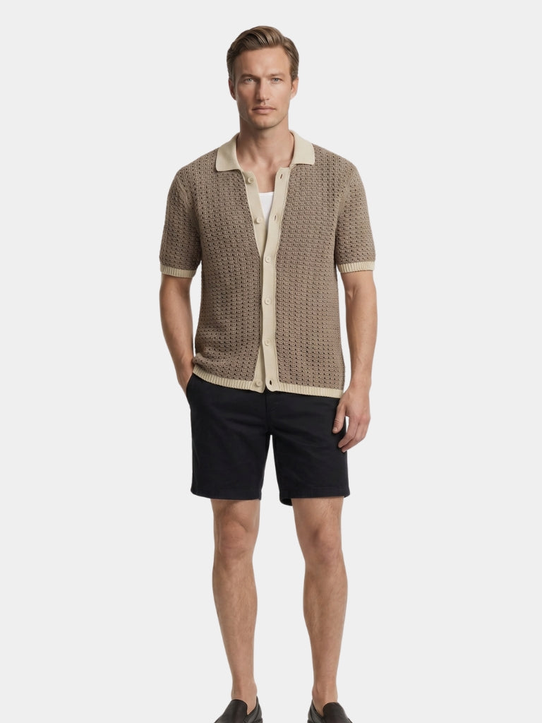 Gestructureerd Panel Resort Shirt