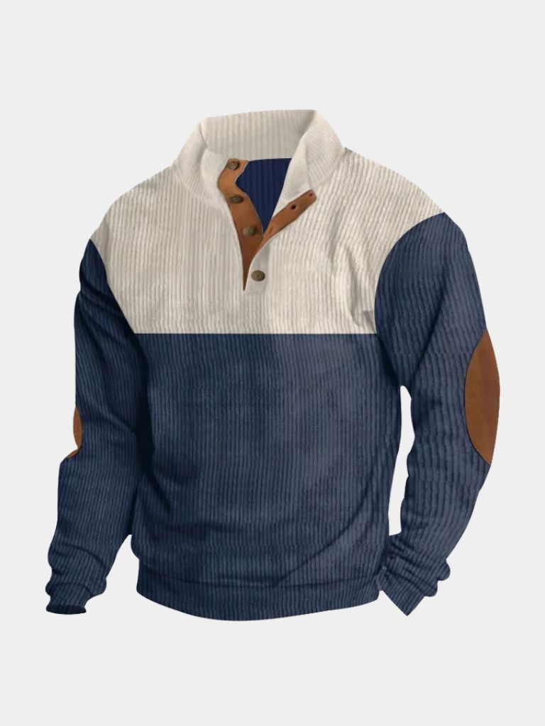 Hoge Kraag Corduroy Retro Pullover