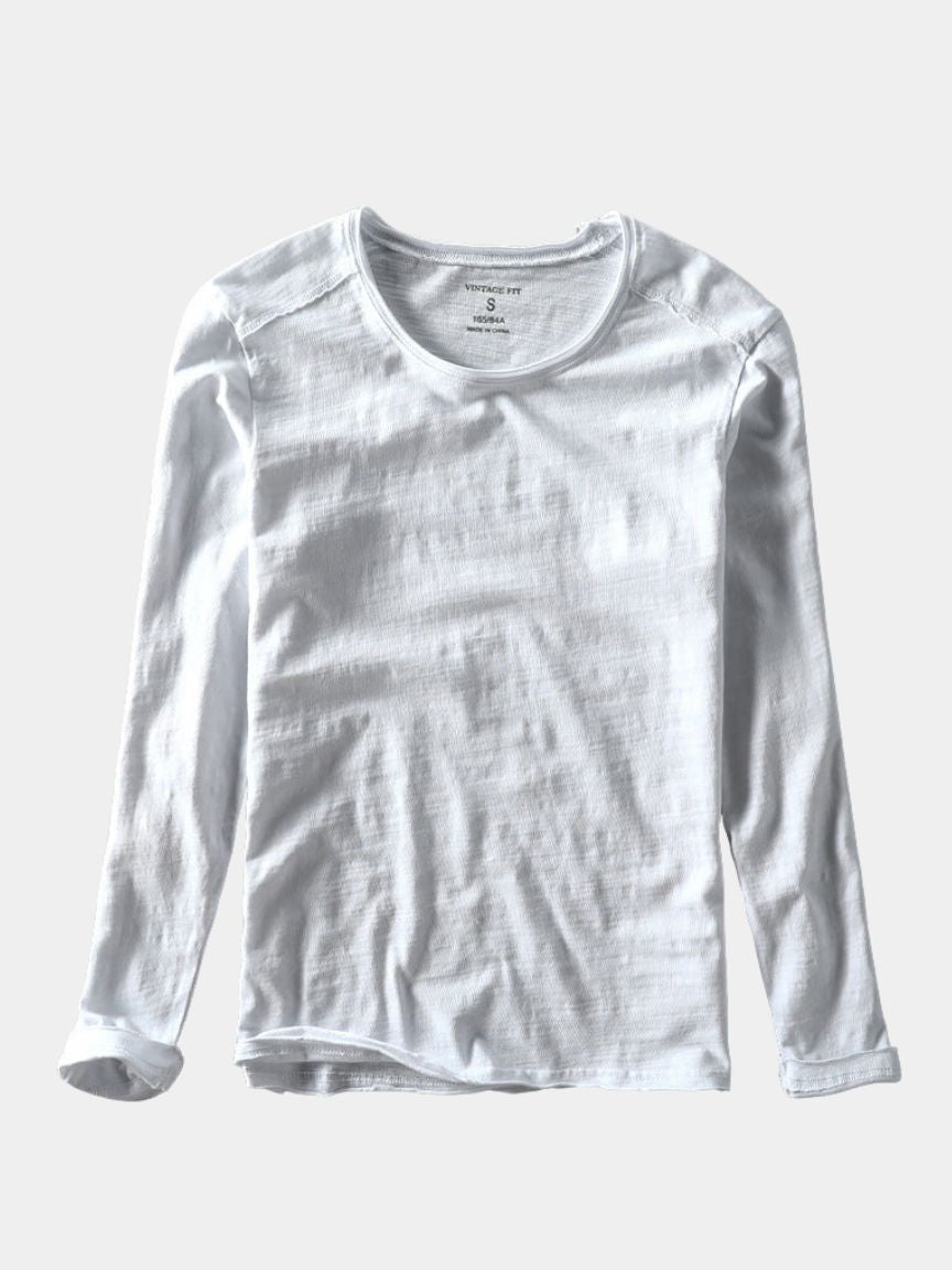 Essentiële Vintage Katoenen Langsleeve T-shirt