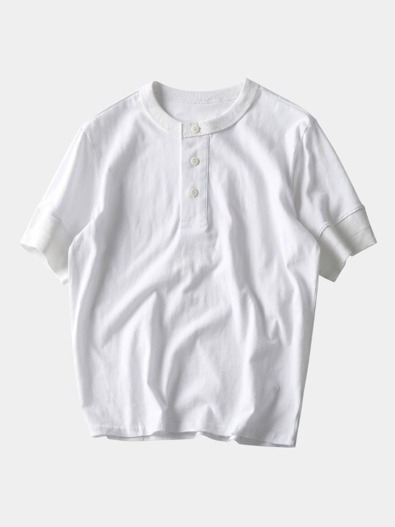 Pure Katoenen Henley T-Shirt