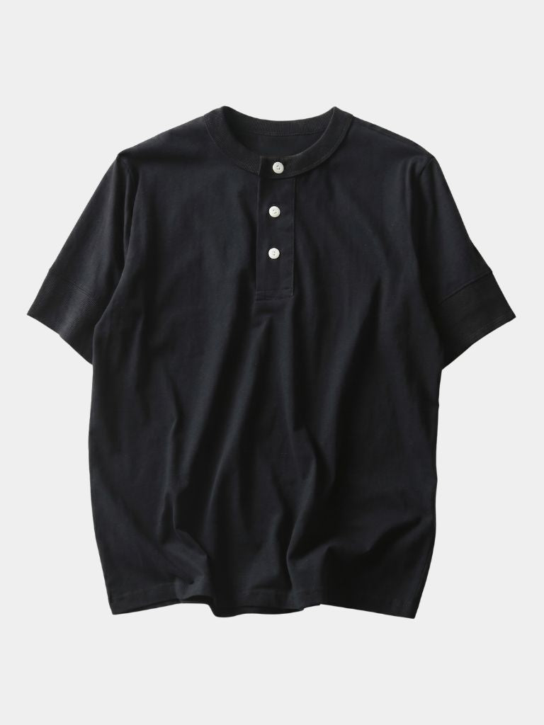 Pure Katoenen Henley T-Shirt