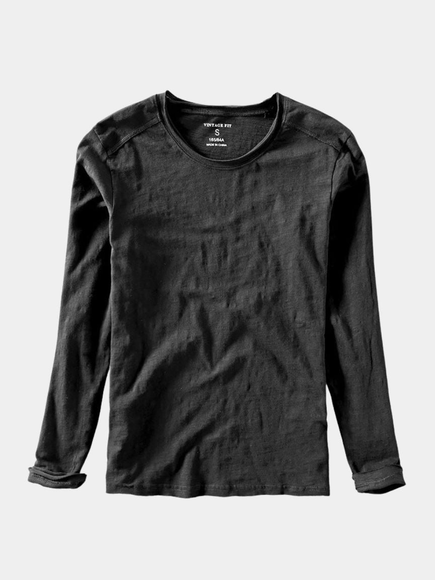 Essentiële Vintage Katoenen Langsleeve T-shirt