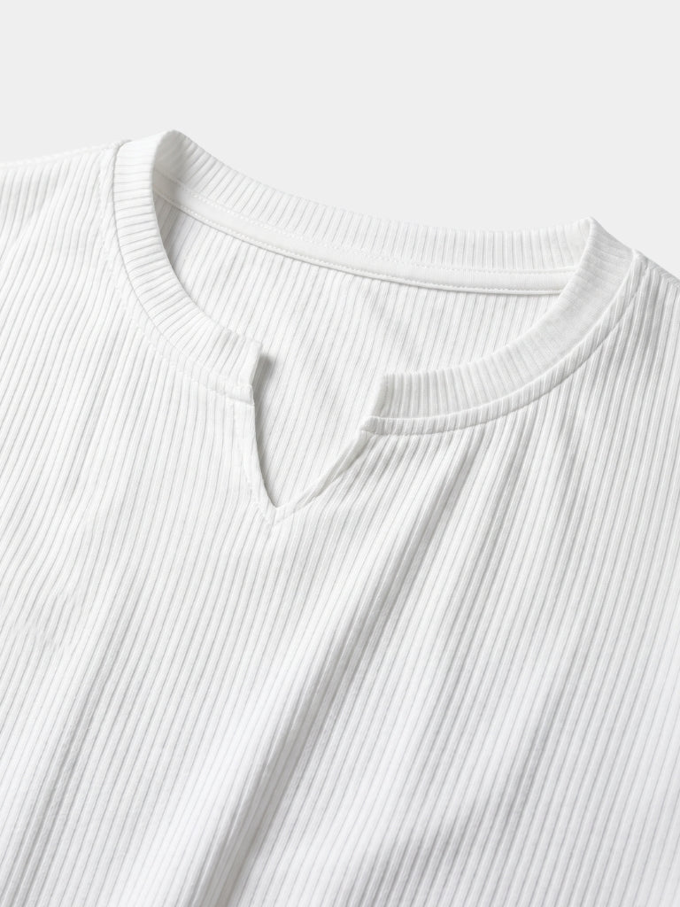 Precisie Geribbelde Muscle T-Shirt