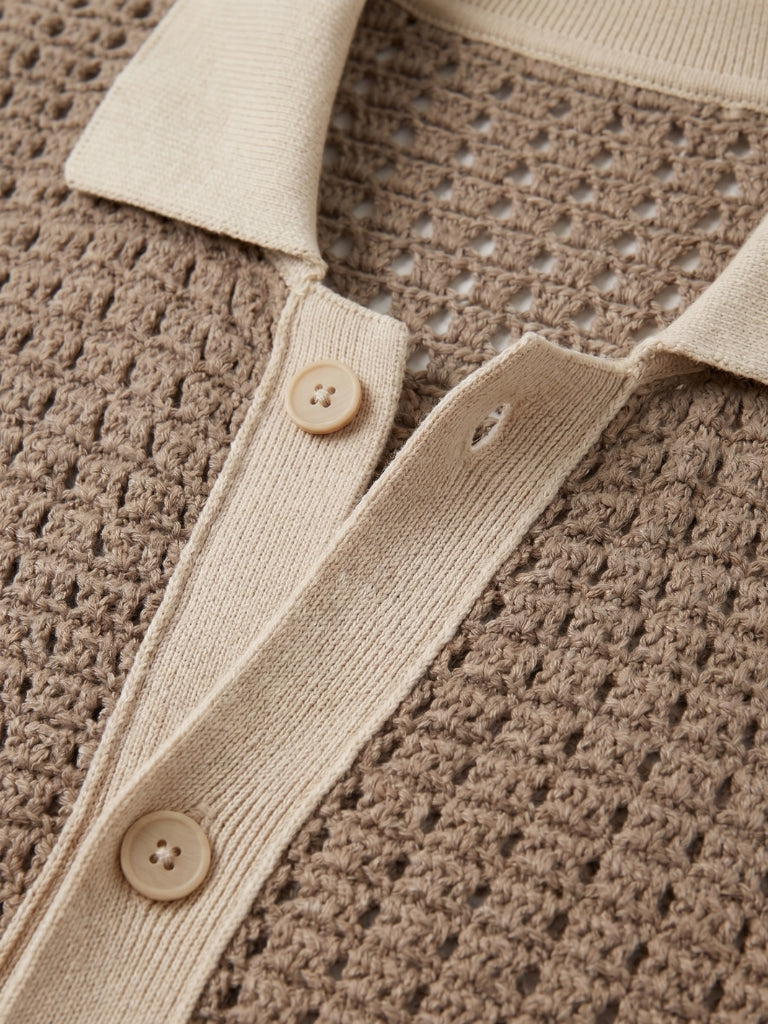 Gestructureerd Panel Resort Shirt