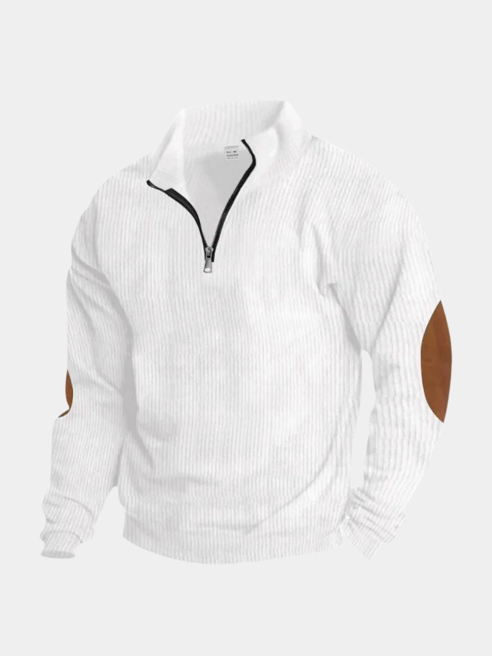 Hoge Kraag Kwart Rits Corduroy Pullover