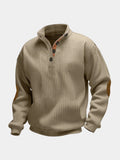 Verfijnde Hoge Kraag Henley Sweater