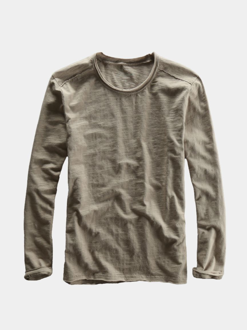 Essentiële Vintage Katoenen Langsleeve T-shirt